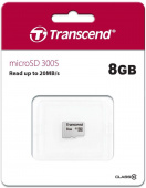 Карта памяти Transcend 300S micro SDHC Card U1 UHS-I 8GB (20Mb/s. 200x), class 10 U1 без адаптера