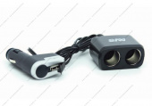Разветвитель AVS - CS-213U (JL402B) + USB 12\24 3 в 1 с проводом	